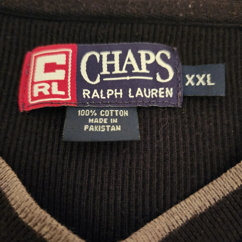 Ralph Lauren‎ Chaps Vintage Black V-Neck Y2K Retro Sweater. Size XXL